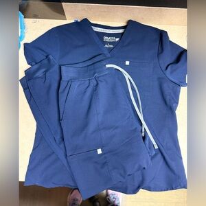 Fabletics Navy Blue Scrub Set